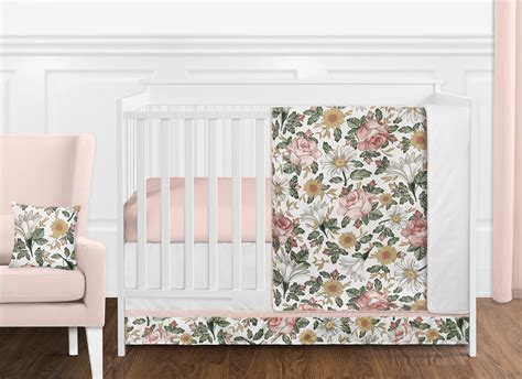 flower crib bedding sets|vintage floral crib bedding sets.